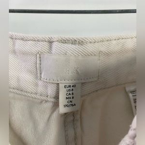H&M cream cargo denim pants